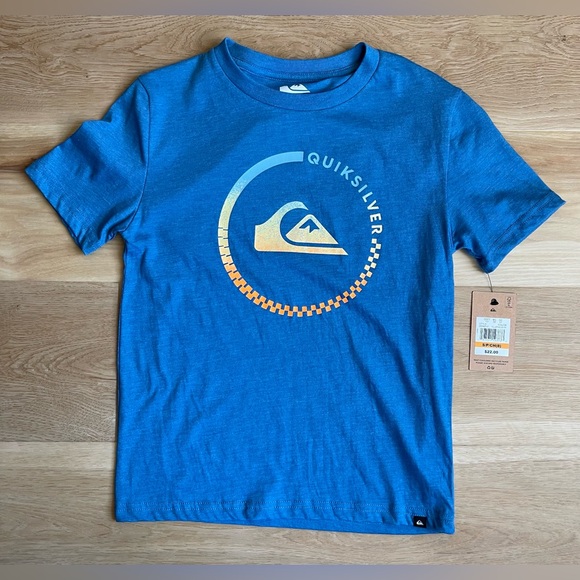 Quiksilver Boys Wave Graphic Tee - NWT - Size S (8) - Blue - Picture 1 of 3